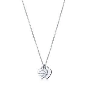 Tiffany & Co. mini Double Heart Silver Necklace